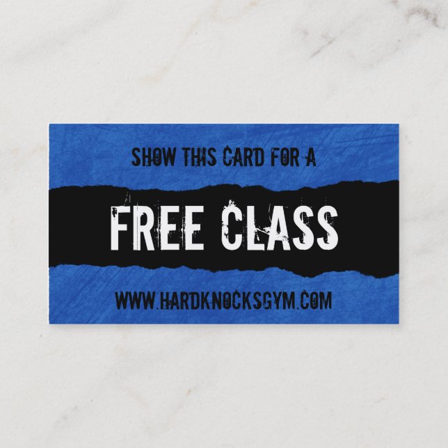 1 Free Class Workout Gym business card VIP pass (Back)