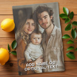 1 Full Photo and Simple Chunky Text Template Kitchen Towel<br><div class="desc">Add your favorite picture to this template. A minimal design with a photo that covers the entire surface plus a modern chunky text.</div>