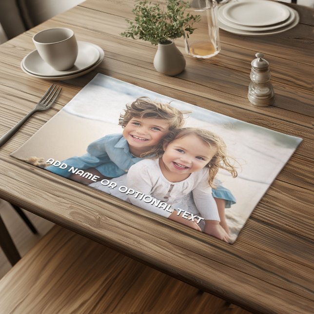 1 Full Photo and Text - Horizontal Landscape Cloth Placemat (Custom Cloth Placemat)