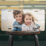 1 Full Photo and Text - Horizontal Landscape License Plate<br><div class="desc">Add your favorite horizontal picture to this template. A minimal design with a photo that covers the design area plus text.</div>