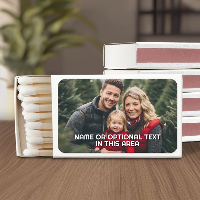 1 Full Photo and Text - Horizontal Landscape Matchboxes (Custom Matchboxes with Photo Collage)