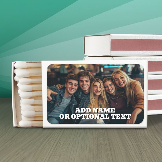 1 Full Photo and Text - Horizontal Party Photo Matchboxes (Custom Matchboxes with Photo Collage)