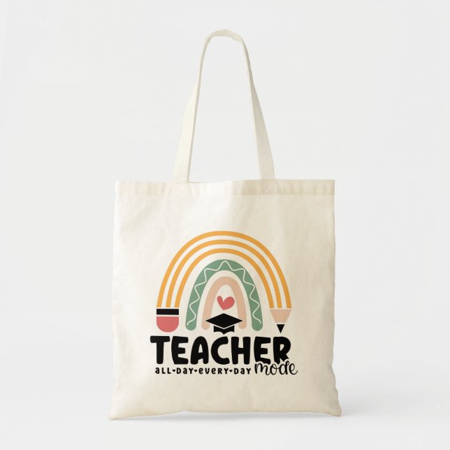 1- Funny Teacher Mode Teaching Gift for Teacher Tote Bag (Front)