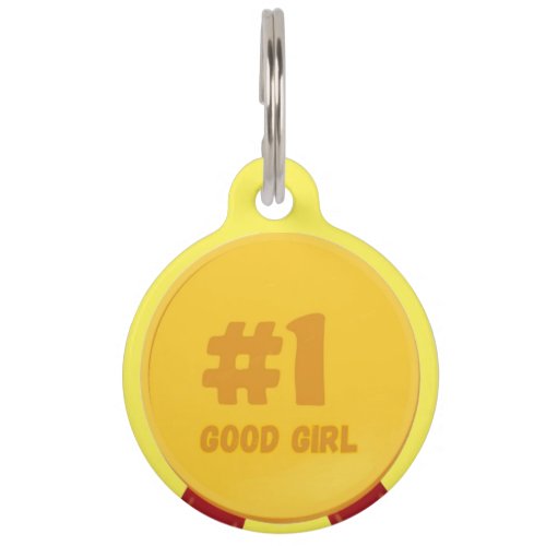 1 Good Girl Gold Medal Identifying Round Pet Tag