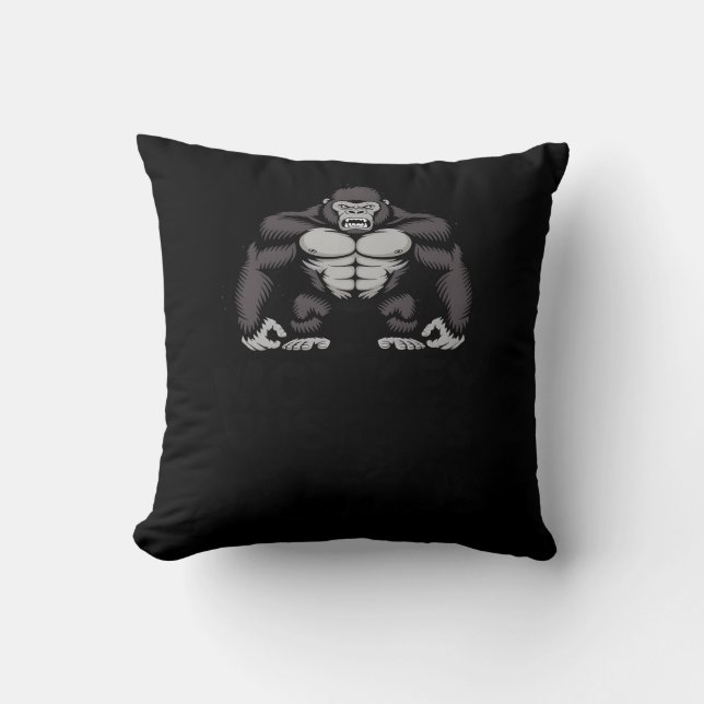 1 Gorilla Vs 100 Men Throw Pillow (Front)