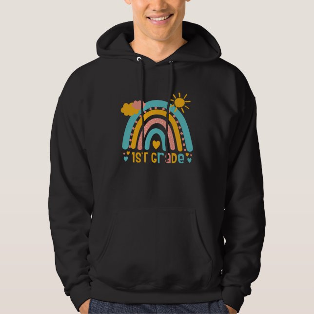 1 Grade rainbow eight graders class back to school Hoodie (Front)