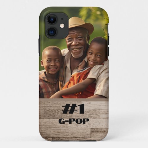  1 Grandfather  Personalized Photo iPhone 11 Case
