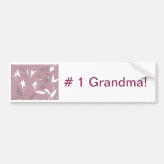 #1 grandma bumber sticker purple floral design!