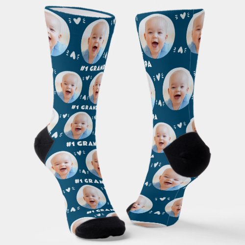 1 Grandpa Baby or Child Photo Fathers Day Socks