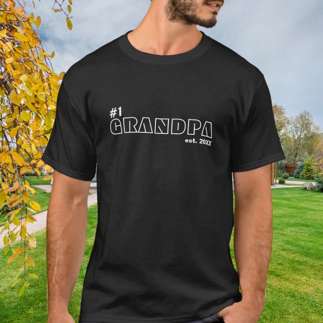 #1 Grandpa Est Year T-Shirt (Creator Uploaded)