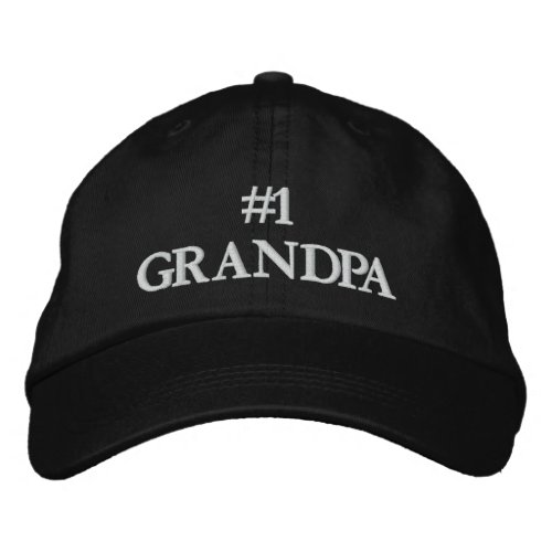 1 Grandpa white custom text elegant cute Embroidered Baseball Cap
