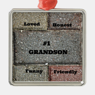 #1 Grandson Metal Ornament