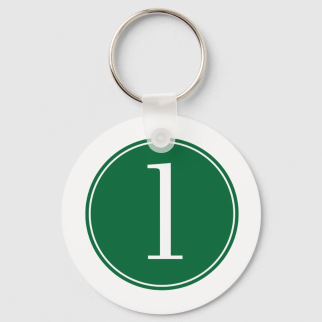 #1 Green Circle Keychain (Front)