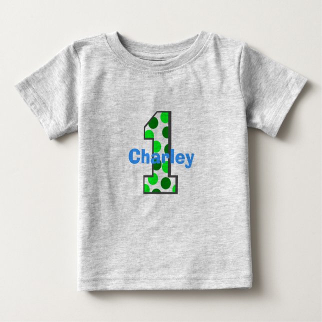 1 Green Polka Dot Birthday Shirt (Front)