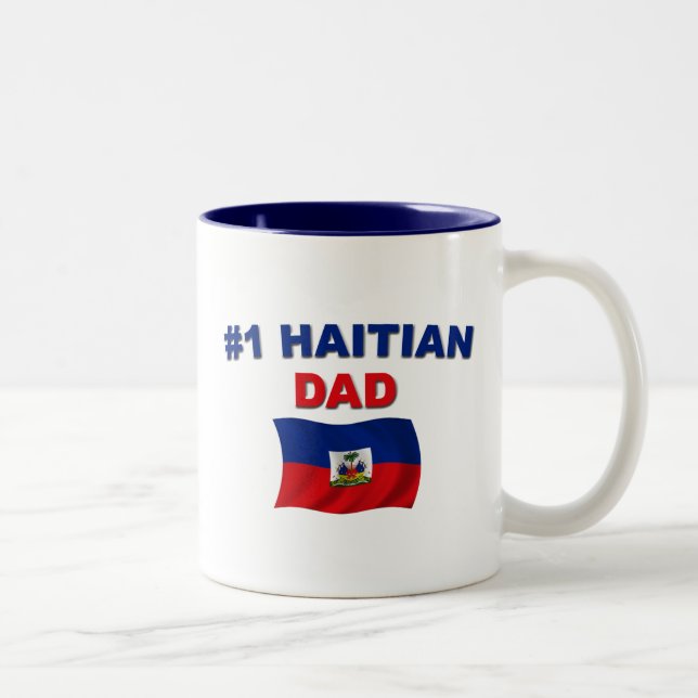 #1 Haitian Dad Two-Tone Coffee Mug (Right)