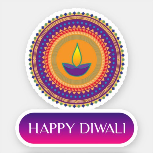 1Happy Diwali the festival of lights of India  L Sticker