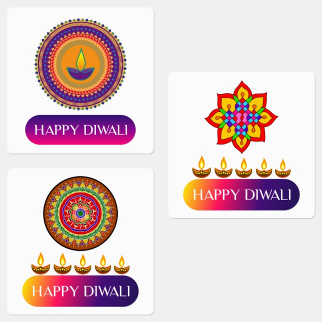 #1.Happy Diwali the festival of lights of India  Labels (Group)