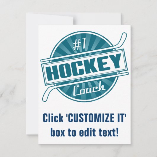 #1 Hockey Coach (blue) (Front)