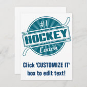 #1 Hockey Coach (blue) (Front/Back)