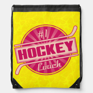 #1 Hockey Coach Drawstring Backpack Bag