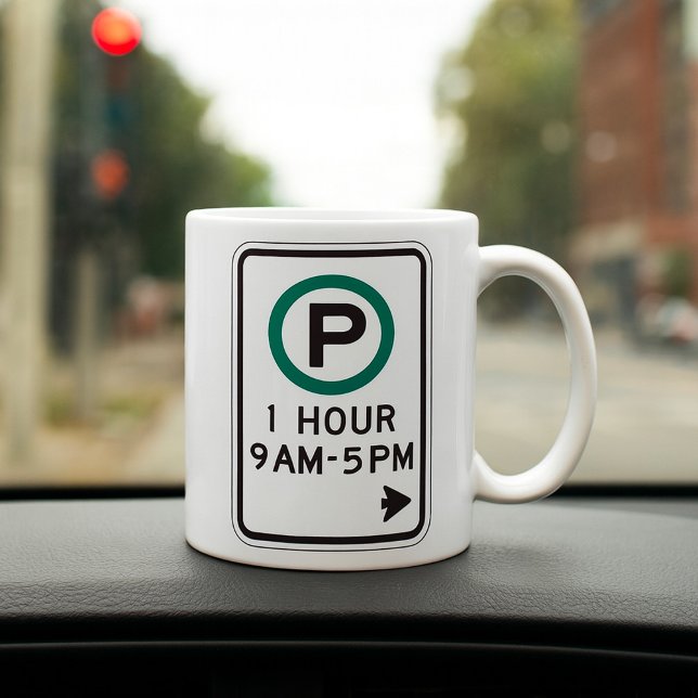 1 Hour Parking Sign For Controlled Parking Zones  Coffee Mug (Creator Uploaded)