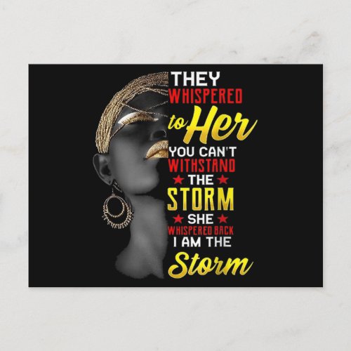 1 I Am The Strong African Queen Girls Black Histor Announcement Postcard