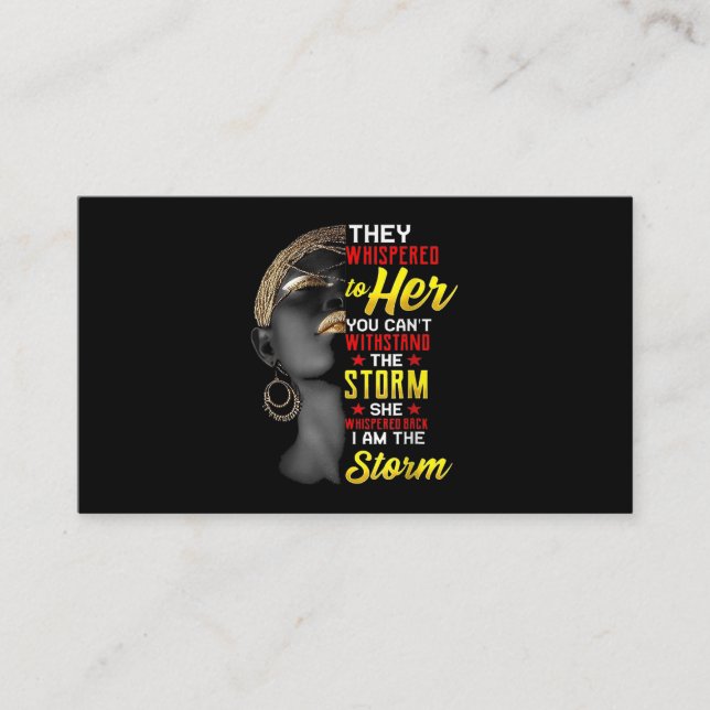 1 I Am The Strong African Queen Girls Black Histor Business Card (Front)