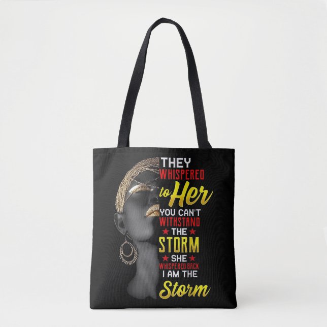 1 I Am The Strong African Queen Girls Black Histor Tote Bag (Front)