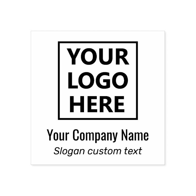 1 Image 2 Texts Your Logo Here Company Name Slogan Rubber Stamp (Imprint)