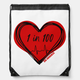 1 in 100 CHD Awareness Drawstring Bag