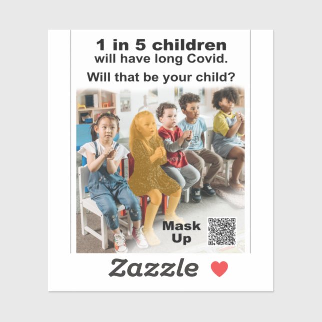 1 in 5 children witll get long Covid Sticker (Sheet)