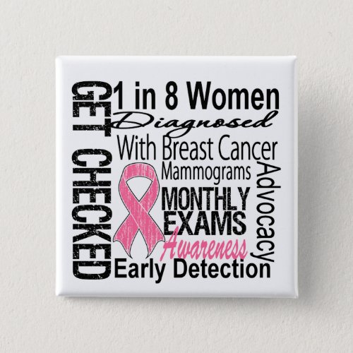 1 in 8 Women _ Breast Cancer Awareness Pinback Button