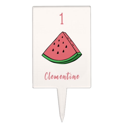 1 in a Melon First Birthday Party Watermelon Cake Topper