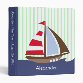 1-inch Adorable Nautical Sailboat Custom Binder