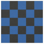 1 Inch Checks Black and Deep Blue Checkerboard Fabric
