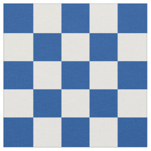 1 Inch Checks Deep Blue and White Checkerboard Fabric