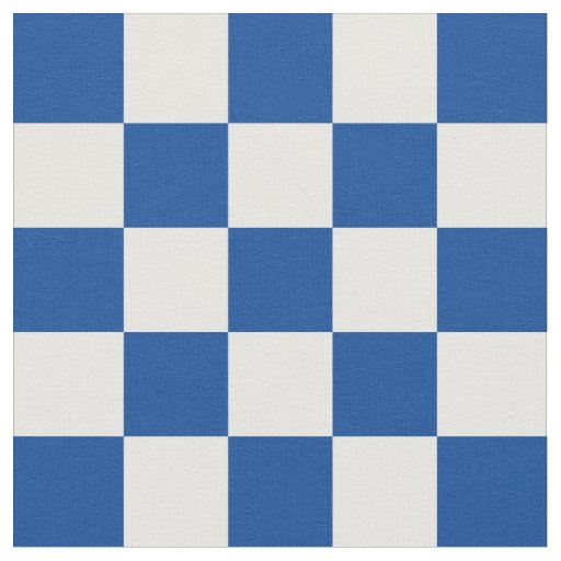 1 Inch Checks Deep Blue and White Checkerboard Fabric