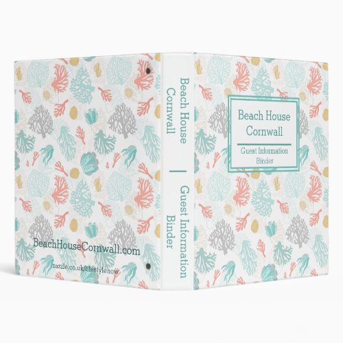 1 inch Guest Information Pack Binder _ Coral