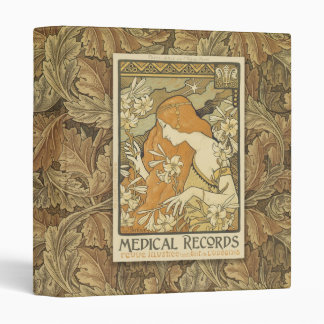 1 Inch Medical Records Binder Art Nouveau Lady