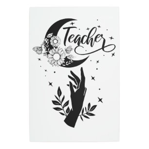 1- Inspirational Teacher Shirt, Minimalist Teacher Metal Print