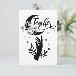 1- Inspirational Teacher Shirt, Minimalist Teacher Thank You Card
