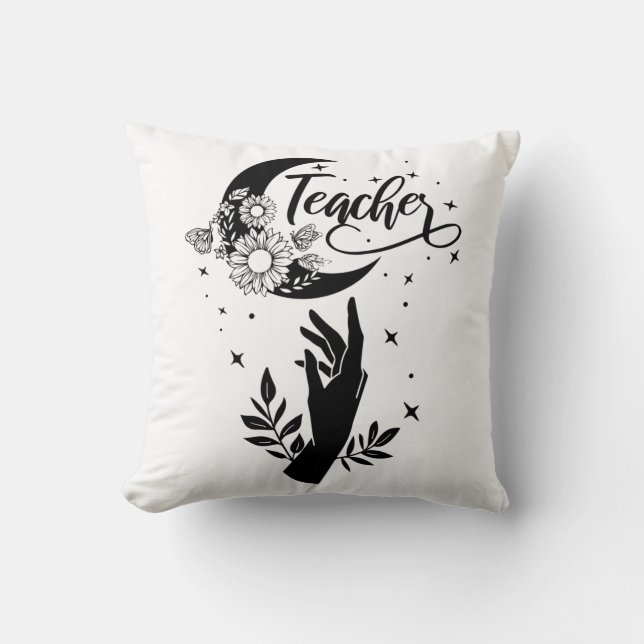 1- Inspirational Teacher Shirt, Minimalist Teacher Throw Pillow (Front)