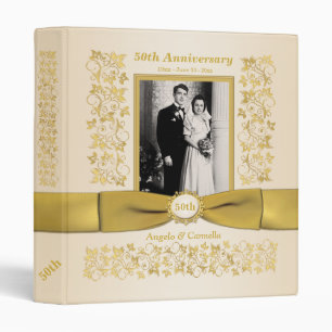 1" Ivory 50th Wedding Anniversary Photo Binder