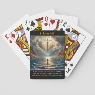 1 John 1:9 Eternal Savior Above Waters Poker Cards