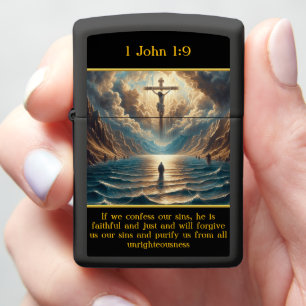 1 John 1:9 Eternal Savior Above Waters Zippo Lighter