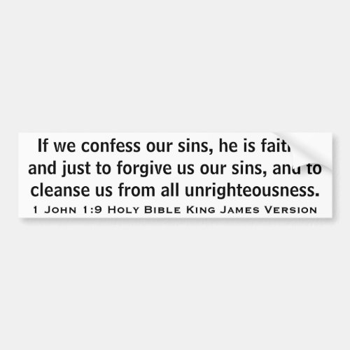 1 John 19 Holy Bible King James Version Bumper Sticker