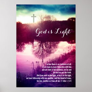 1 John 1, Christian poster with the cross