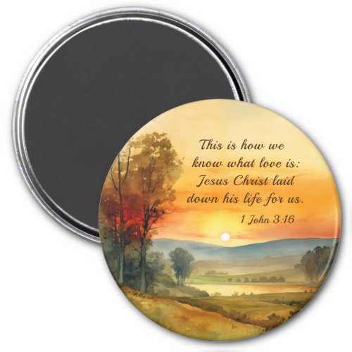 1 John 316 Jesus laid down his life for us Bible Magnet