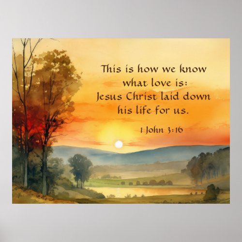 1 John 316 Jesus laid down his life for us Bible  Poster