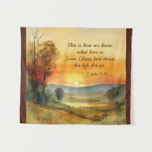 1 John 3:16 Jesus laid down his life for us Bible Tapestry